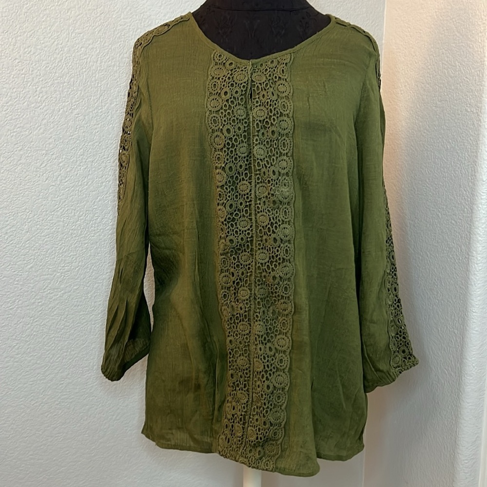 By Design Boho Lace Detail Long Sleeve Size XL